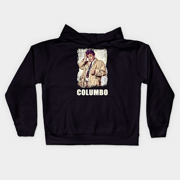 Columbo Cracking Cases With Quirk And Insight Kids Hoodie by MakeMeBlush